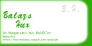 balazs hux business card